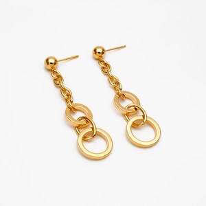 5cm Big Lion Head Drop Earrings - Gold Or Silver Tone - Greek Key Round Discs