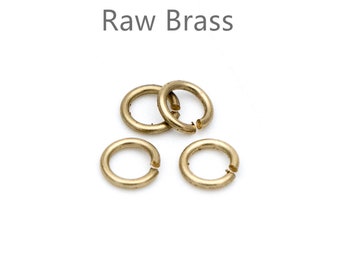 200 anelli di salto aperti in ottone grezzo, 3 mm x 0,7 mm (calibro 21)/ 5 mm x 0,8 mm (calibro 20), accessori per anelli di salto divisi all'ingrosso (RB-101)