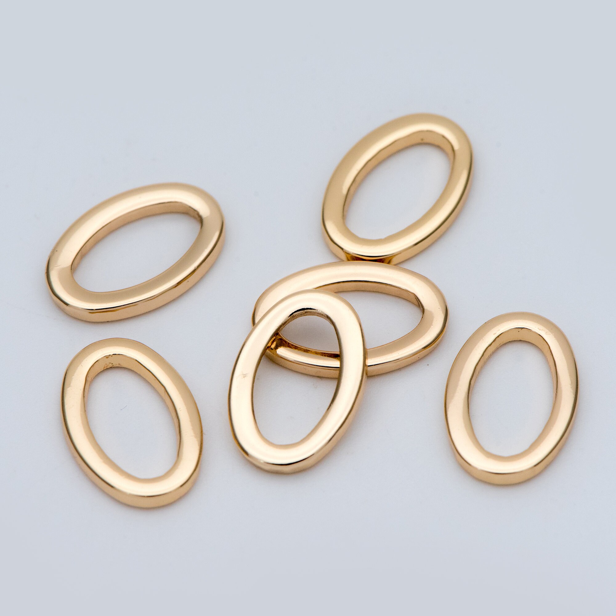 10pcs Gold/ Silver Oval Link Charms 15x10mm, Gold/ Rhodium