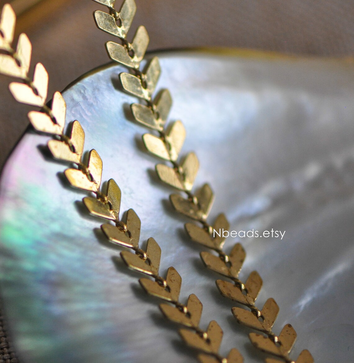 Unplated Raw Brass Designer Arrow Chain 6.5mm, Flat Chevron Chain ...