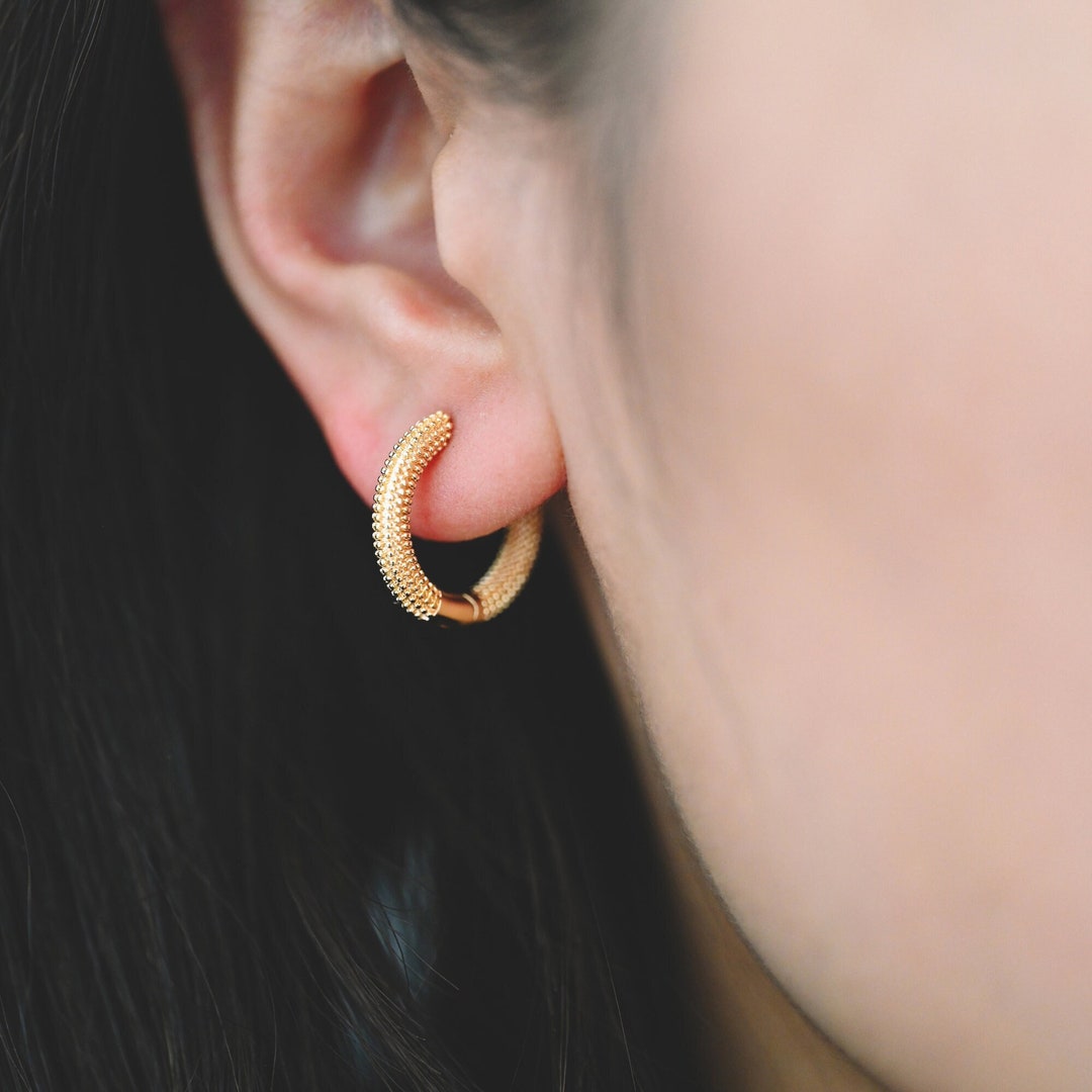 Créoles Plaqué Or 18K 4 Cm - Acier Inoxydable Doré - Boucles D'oreilles Neuves