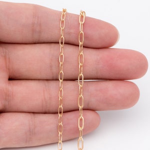 Gold plated Brass Oval Cable Chains, 2.4/ 2.8/ 3mm Wide, DIY Chain Findings Wholesale LK-287/ 1 Meter3.3 ft 画像 3