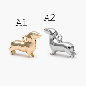 10pcs Gold/ Silver 3D Dog Charm, Gold/ Rhodium plated Brass, Jewelry Making, Diy Material, Jewelry Supplies (GB-2668)