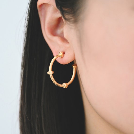 Boucles D'oreilles Créoles Plaqué Or 18 Carats - Largeur 3 Mm - Marque Tata Gisele - Neuves