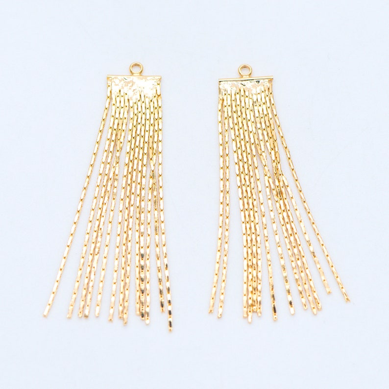 10pcs Gold Chain Tassels 47x9mm Gold Plated Brass Tassel Etsy