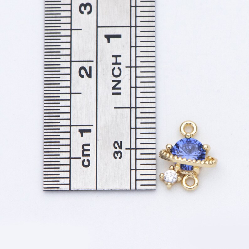 GB-689 10pcs CZ Paved Saturn Charms 11x9mm Gold plated Brass Saturn Pendants Space Planet DIY Connectors