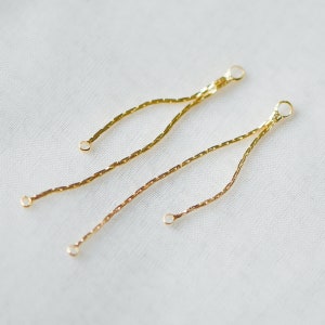 10pcs  Gold/ Silver Tassel Charms, Gold/ Rhodium plated Brass Chain Pendants, Earwire Thread Connectors with Jump Rings  (GB-244)