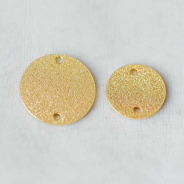 10pcs Gold/ Sliver Tone Round Disc Connectors 12/ 15mm, Gold/ Rhodium plated Brass Coin Disk Charms (GB-346)