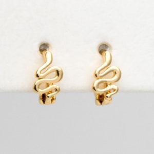 10 Stk Gold kleine Schlange Hoop Ohrringe, 8 mm Hoop, Tragus Hoop, Rook Hoop, Helix Hoop, Knorpel Hoop, Knorpel Clicker Hoop (GB-3474)
