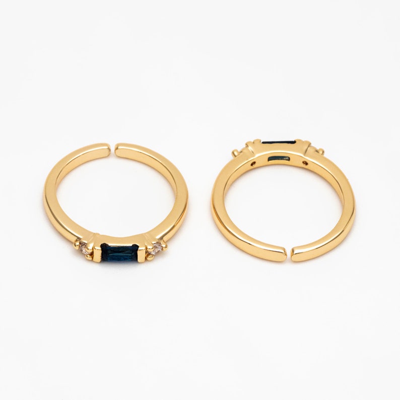 4pcs Blue CZ Ring, Modern Style Ring, Fashion Ring, Dainty Ring, Adjustable Ring GB-3859 image 4