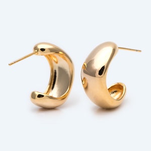 10pcs Gold/ Silver Minimalist Ear Posts, 18K Gold/ Rhodium plated Brass Ear Posts, Stud Earrings GB-2042 image 2