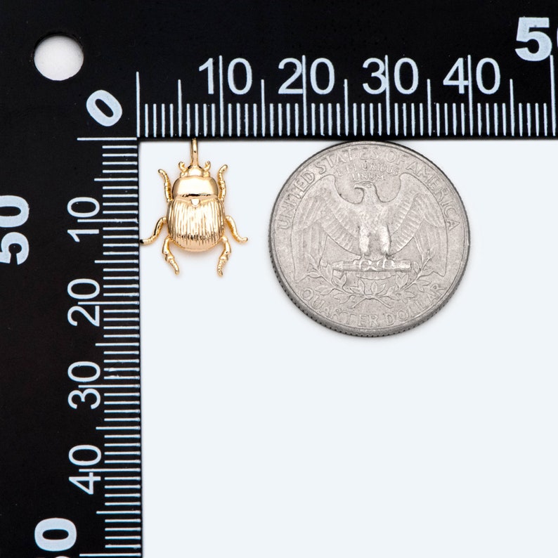 10 Stück Gold / Silber Textur Käfer Charms, Insekt Anhänger, Schmuck Zubehör, Ohrring Zubehör, SchmuckherstellungGB-2666 Bild 3