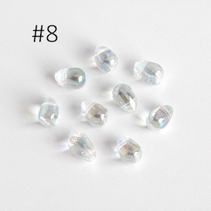 Glasdroppspärlor 9 x 6 mm, Droppformade kristallpärlor, (GM-032) / 50 pärlor #8