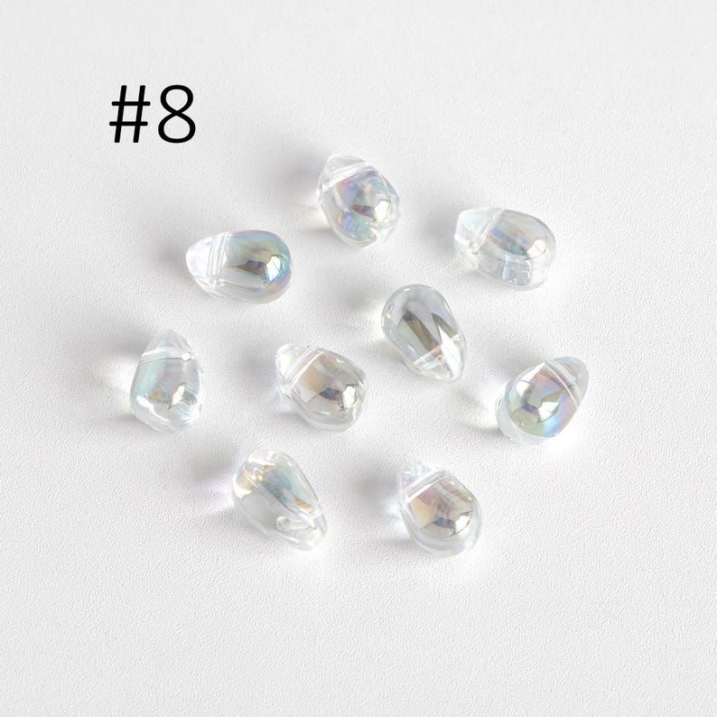 Glasdroppspärlor 9 x 6 mm, Droppformade kristallpärlor, (GM-032) / 50 pärlor #8
