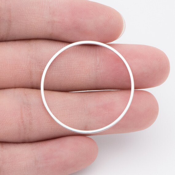 10 pcs Argent plaqué laiton rond anneaux connecteur 20mm, 1mm dépaisseur -   France