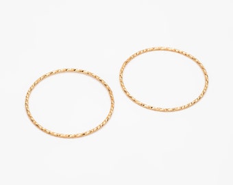 10pcs Gold Round Ring 30/ 40mm, Real Gold plated Brass, Geometric Hoop Circle   (GB-1606)