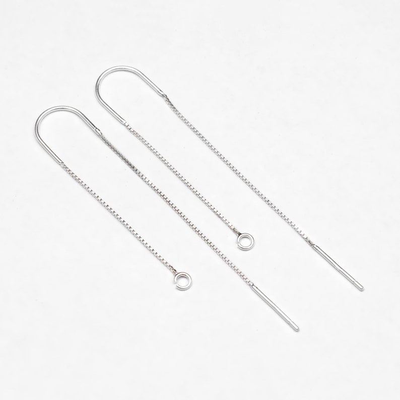 Solid Sterling Silver & Genuine Crystal Pull-through threader Earring main image 1