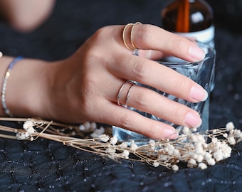 4pcs Double Band Gold/ Silver Ring, Adjustable Ring, Minimalist Ring, Stacking Ring, Wire Open Ring  (#JZ-048)