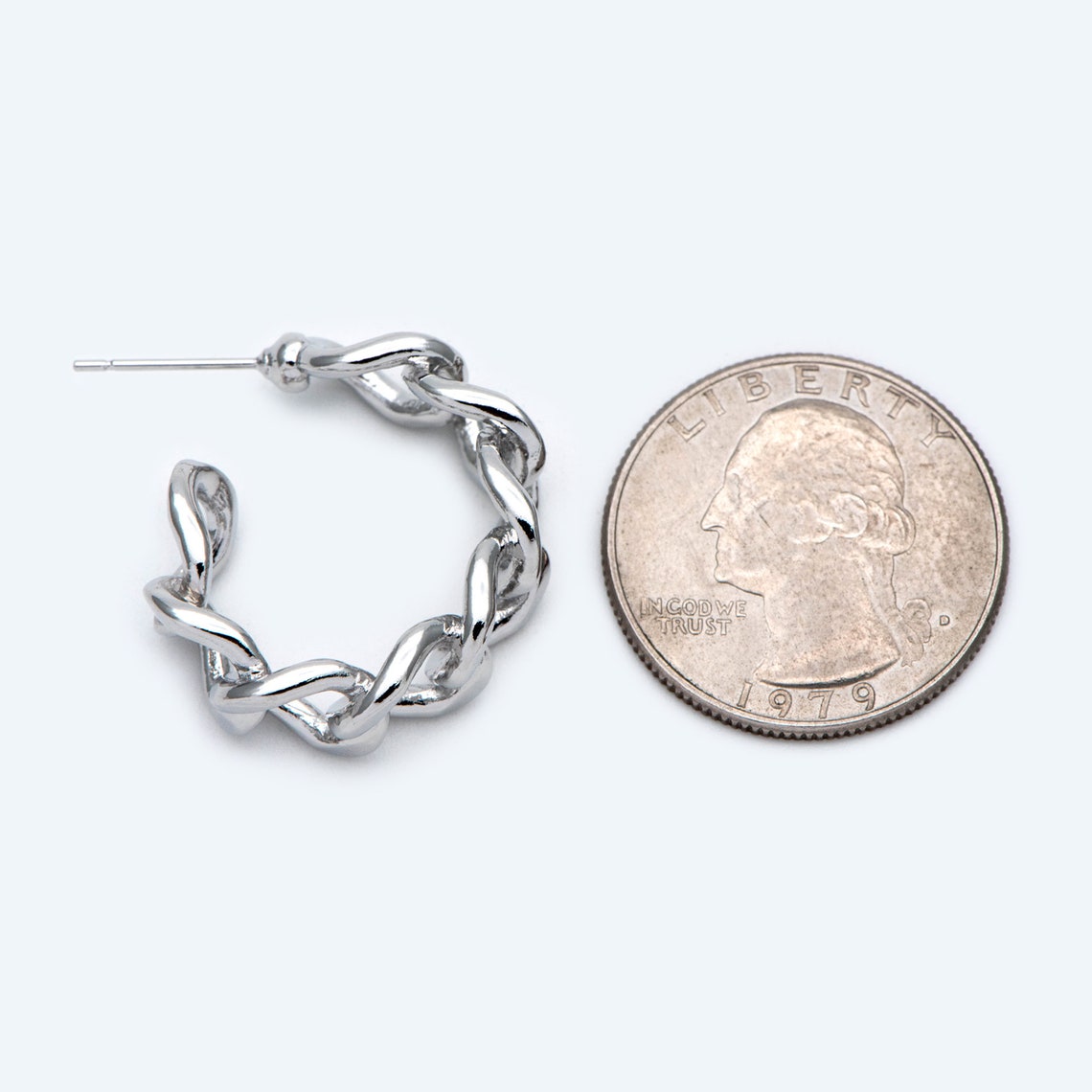 10pcs Chunky Silver tone Hoops Silver Chain Hoops Thick Hoop Etsy