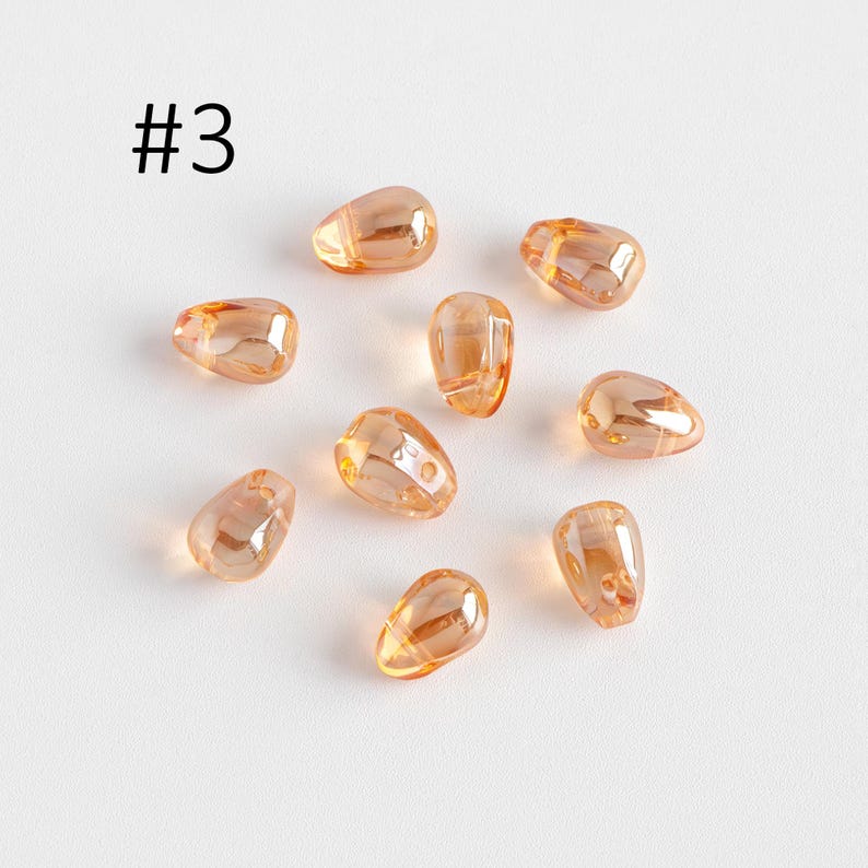 Glasdroppspärlor 9 x 6 mm, Droppformade kristallpärlor, (GM-032) / 50 pärlor #3