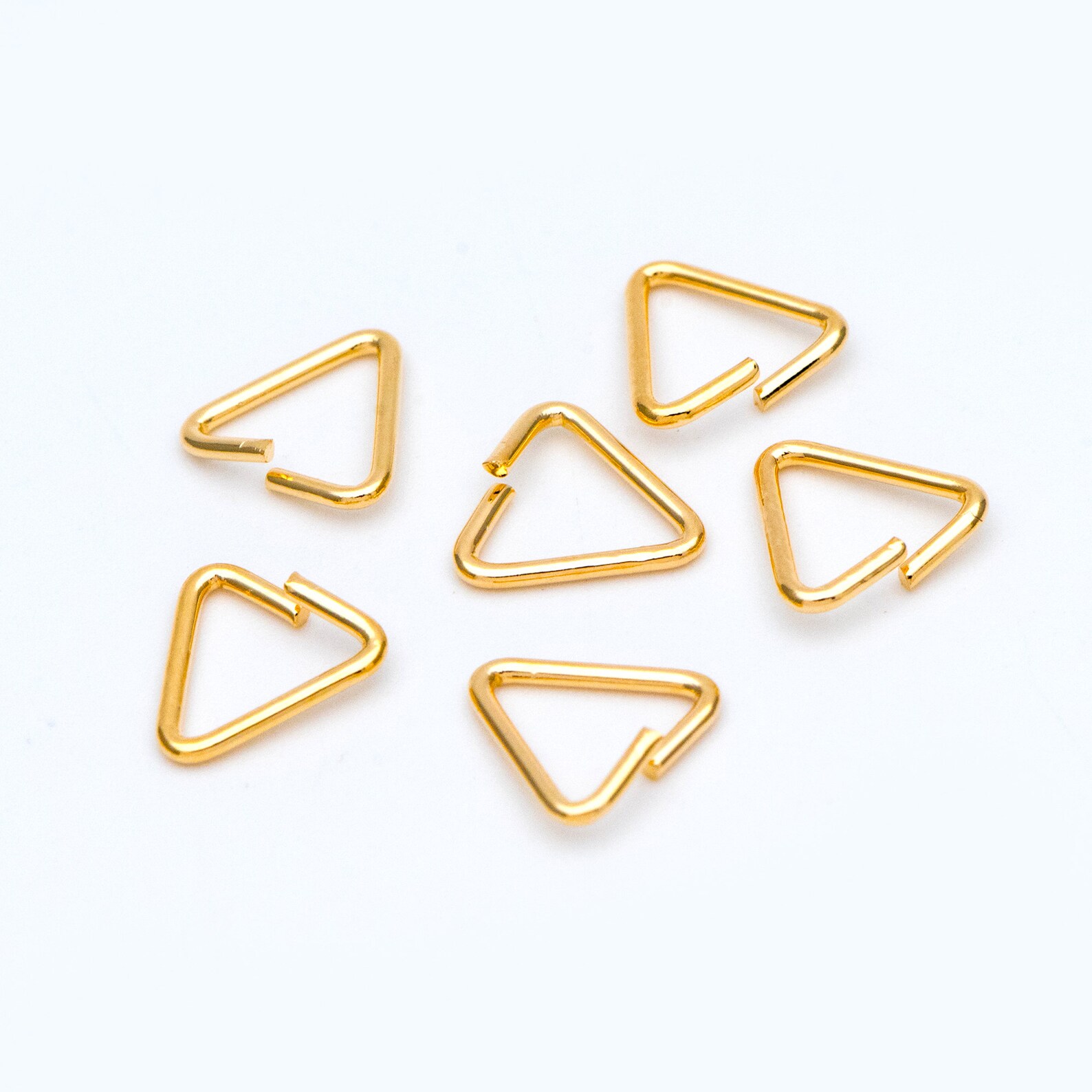 20pcs Gold Triangle Jump Rings Gold Plated Brass Triangle Etsy