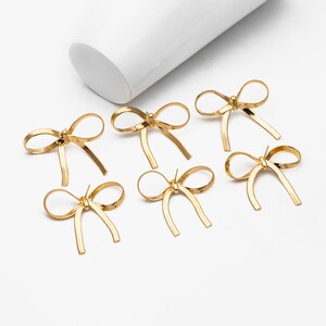Gold Ribbon Bow Knot Earrings