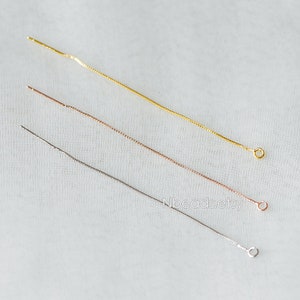10pcs Gold/ Silver/ Rose Gold Threader Earrings, Box Chain Earwire Thread Wholesale  (GB-333)