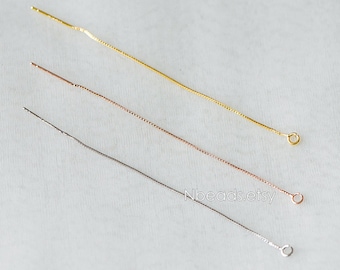 10pcs Gold/ Silver/ Rose Gold Threader Earrings, Box Chain Earwire Thread Wholesale  (GB-333)