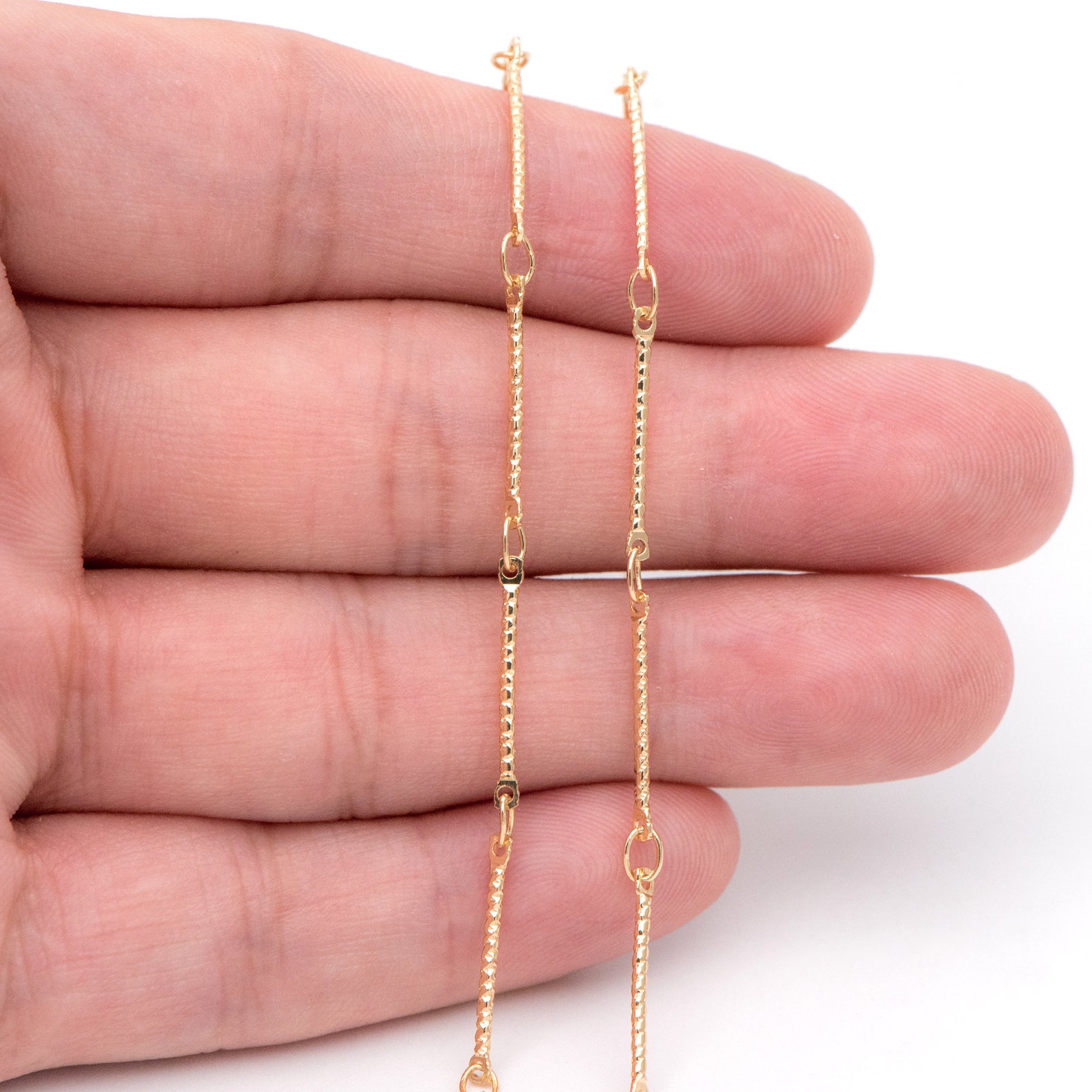 Gold plated Brass Bar Chains 16.6mm Stick Bar connector Etsy