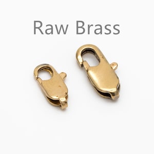 20pcs Raw Brass Lobster Clasps 10mm/ 12mm, DIY Jewelry Making Supplies, Long Clasps Wholesale  (RB-314)