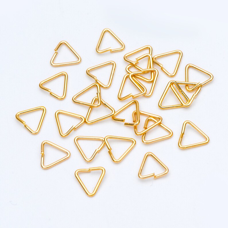 20pcs Gold Triangle Jump Rings Gold Plated Brass Triangle Etsy