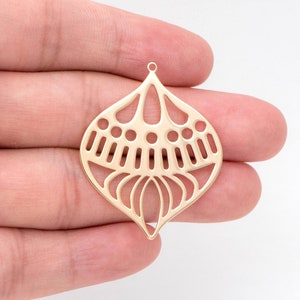 4pcs Gold/ Silver Geometry Teardrop Connector, Geometric Earring Charms, Teardrop Pendant Charms, Laser Cut Geometric Jewelry  (GB-2402)