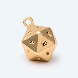 10pcs Gold/ Silver tone Dice Pendant, Polyhedron Pendant, Square Faceted Necklace, Metal Dice Necklace, Dice Charm  (GB-2554)