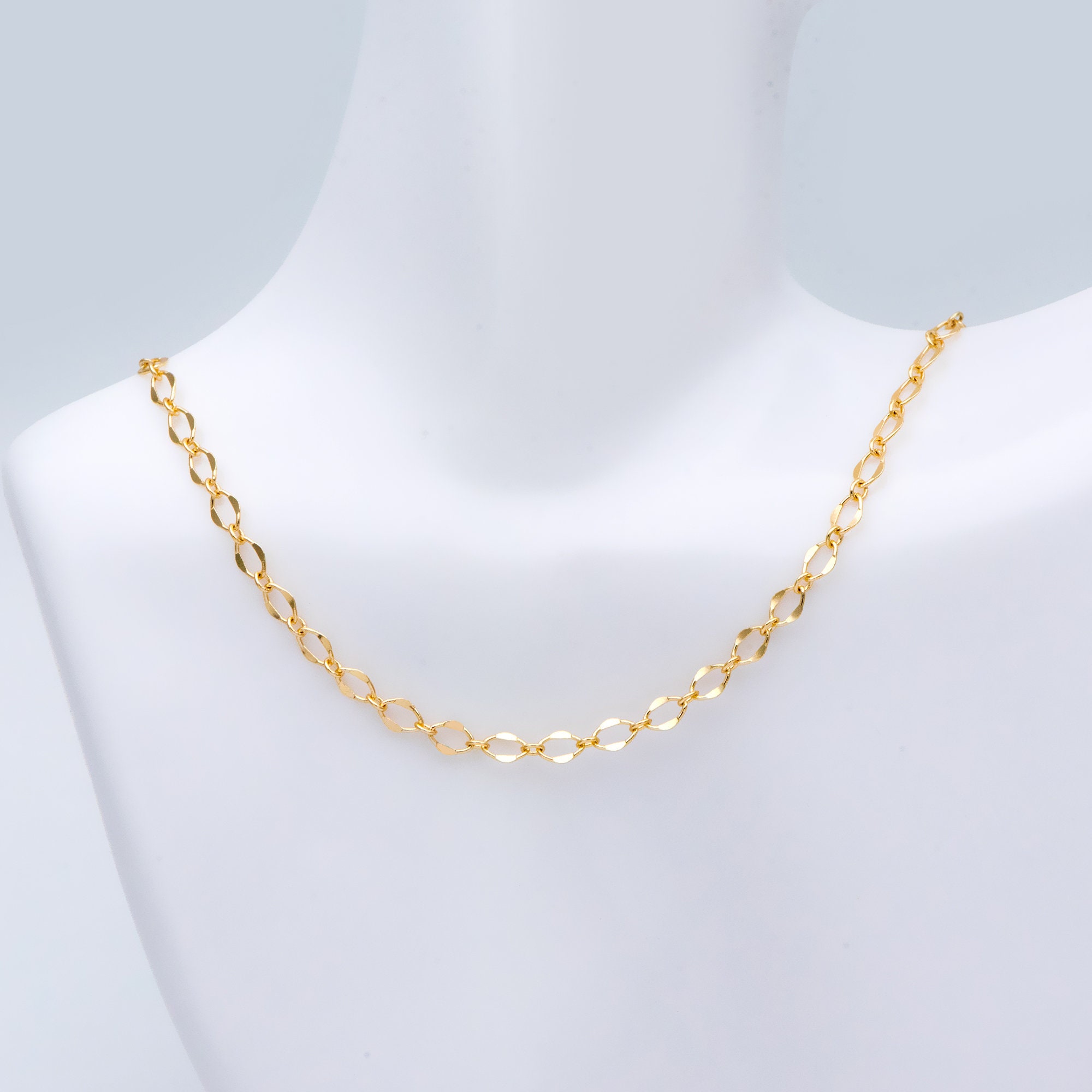 Gold Plated Brass Oval Chains 3.5mm, DIY Necklace Findings Wholesale (# ...