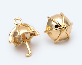 10pcs 3D Umbrella Charm, Earring Charm, Jewelry Making Supplies, DIY Material Wholesale  (GB-2621)