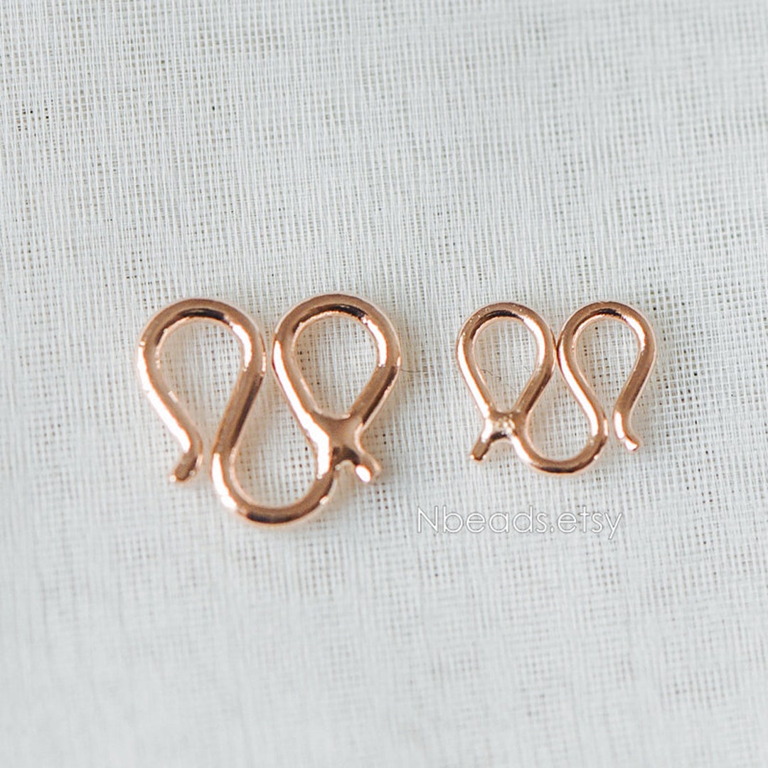 10pcs Rose Gold w Necklace Hook Clasp, Simple m Bracelet Link Bails, 8mm/  10mm, Color Color Not Easily Tarnish GB-336 -  Canada