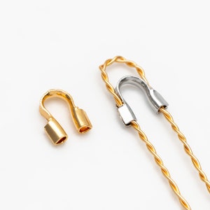 50pcs Gold/ Silver tone Wire Guardians 4.5mm, Gold/ Rhodium Plated Brass Thread Protectors  (GB-092)