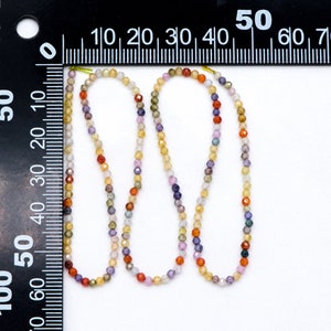 2mm Colorful Zircon Faceted Beads, Tiny Gemstone Beads, Natural Stone Beads for Jewelry Bracelet Making DIY, Full 14.5 Inch Strands TR-008 zdjęcie 2