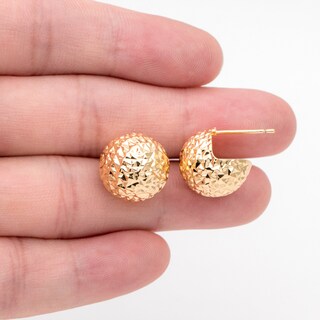 Orecchini A Perno A Sfera Con Nodo Ritorto In Ottone Placcato Oro 18k - 9mm - Eleganti E Minimal