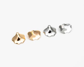 エッソボーイ　シルバーチャーム 10pcs Gold/ Silver Gingko Leaf Charms, 18K Gold/ Rhodium