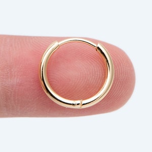 10pcs Gold/ Silver Rose Gold Huggie Hoop Earrings 10/ 14/ 16/ 18mm, Stainless Steel Hoops, Simple Hoops 1.6mm thick (GB-2200)