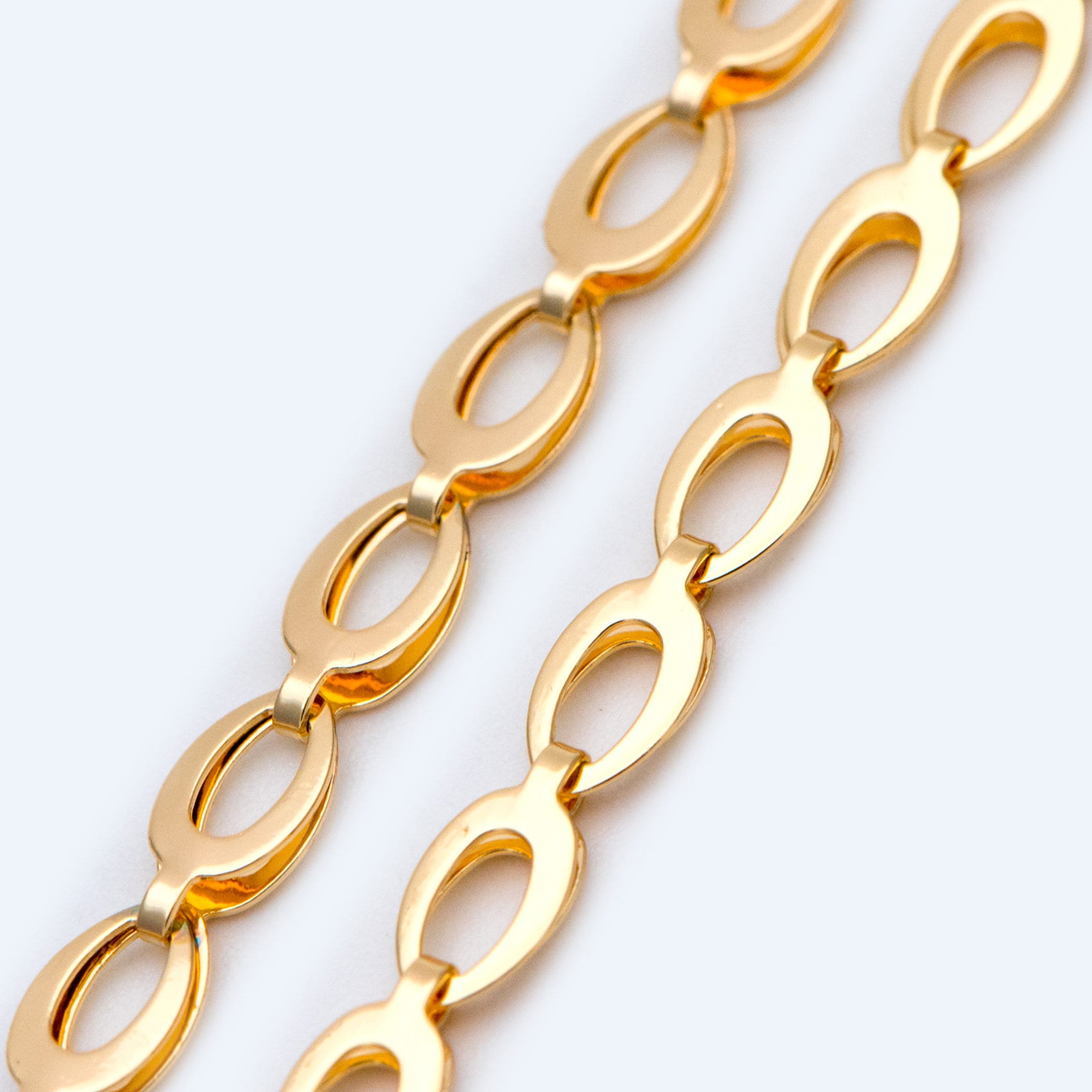 Gold/ Silver Tone Specialty Chains, Gold/ Rhodium Plated Brass, Link ...