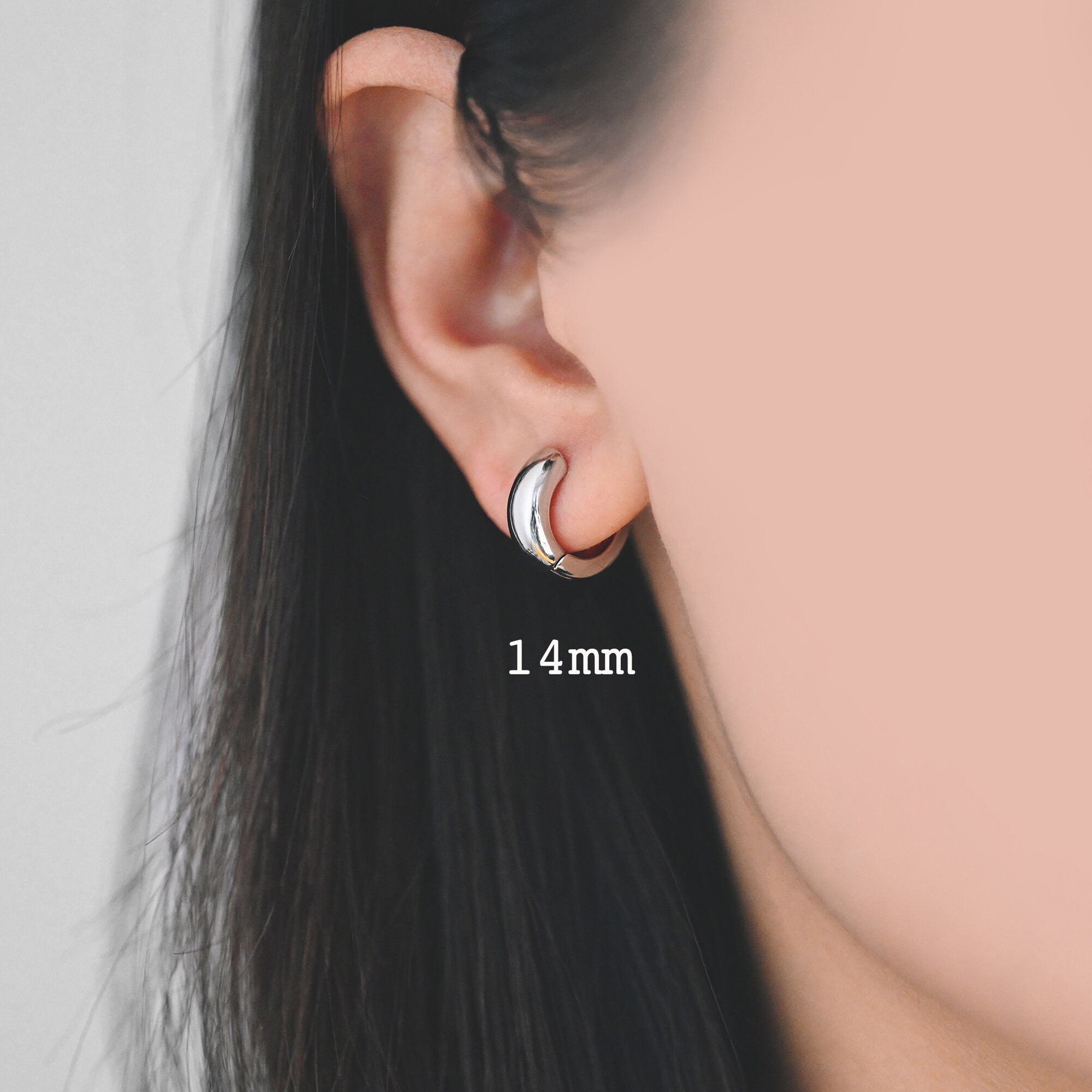 10pcs Gold/ Silver Tone Hoop Earrings, 14/ 16/ 18mm, Gold