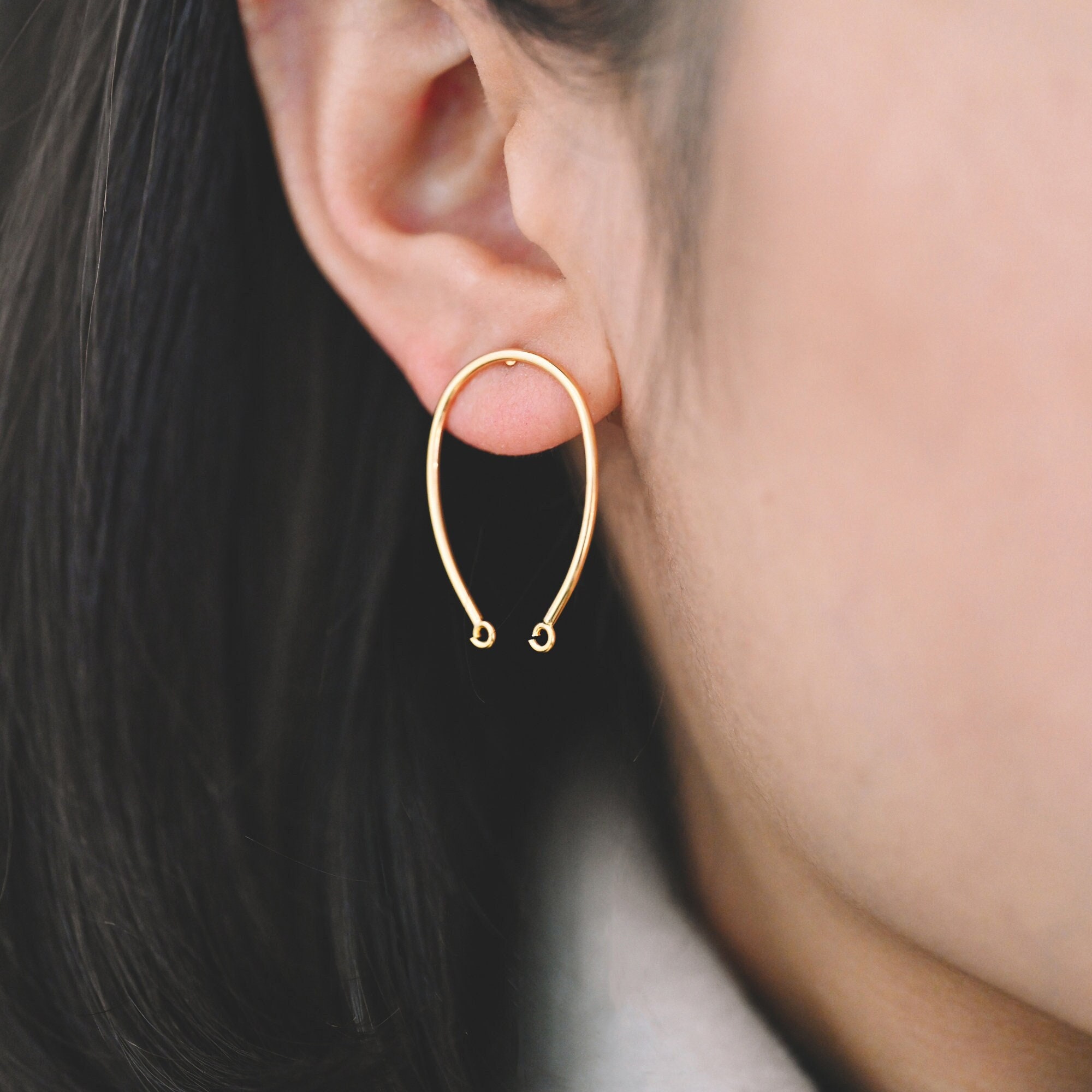 6pcs Hypoallergenic Earrings Studs Jewelry Making Rose Flowe Stud Earrings  Connector Pin Post With Loop Ear