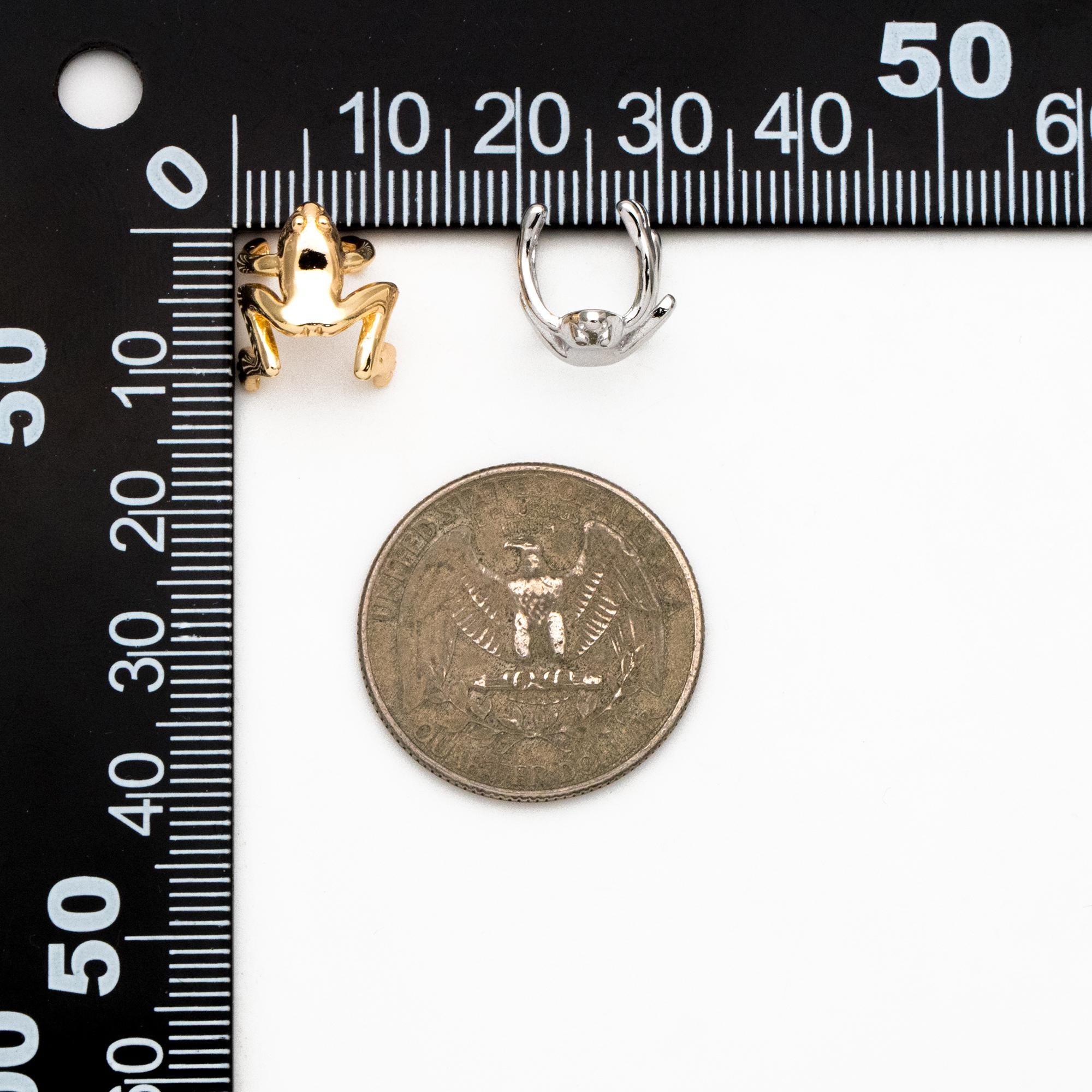 Orecchini pendenti a forma di rana vintage in oro 18 carati Pierce - Italia