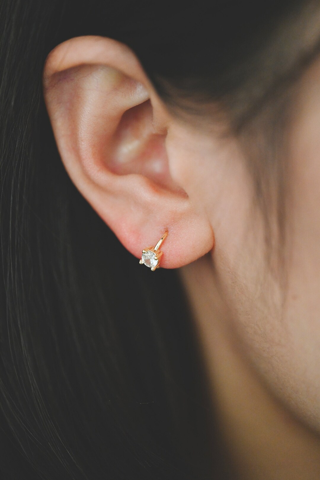 4pcs CZ Pave Tiny Hoop Earrings, Huggie Earrings, Minimalist