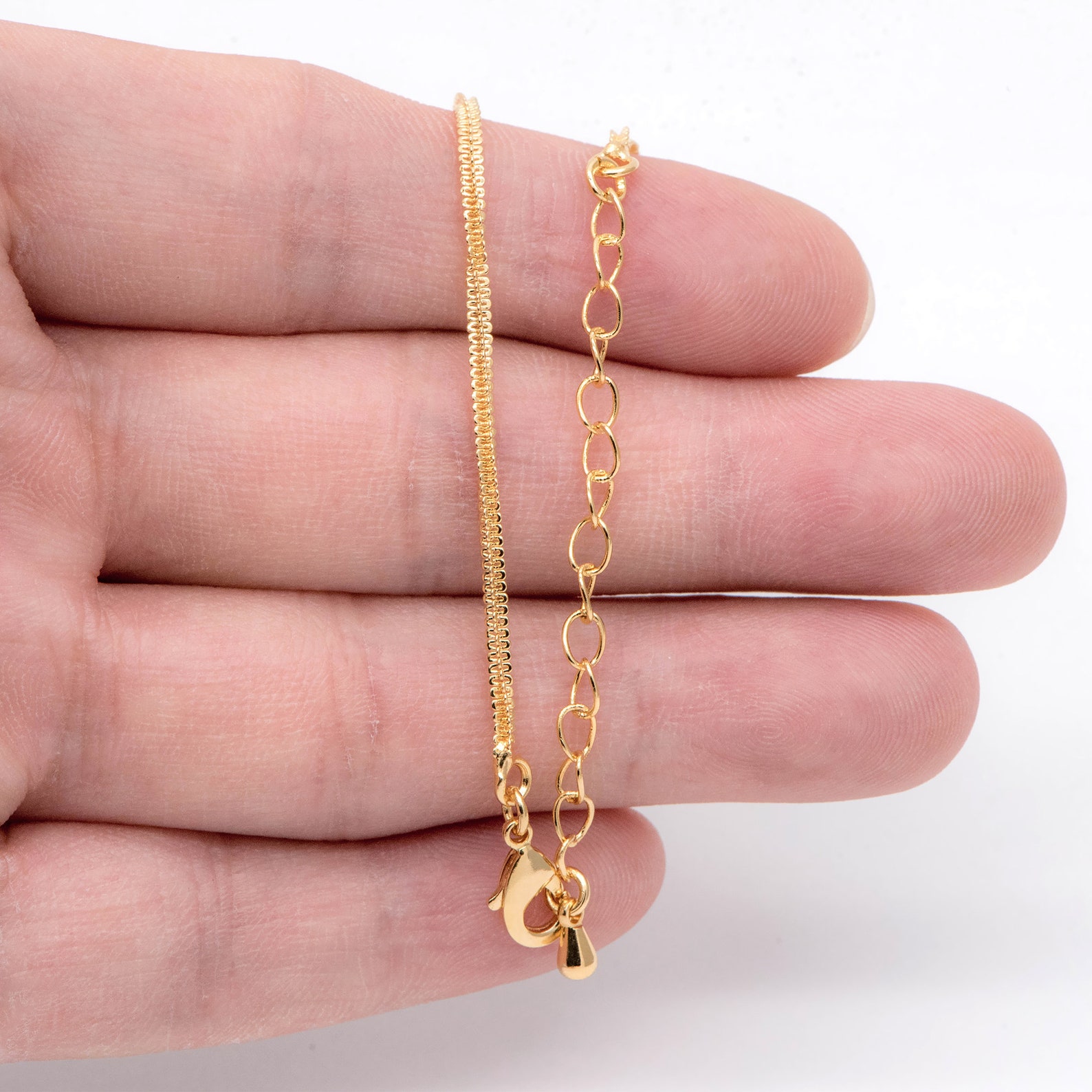 Gold Plated Brass Chain Necklaces 1.8mm Finished Necklace Etsy