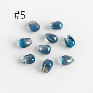 Glasdroppspärlor 9 x 6 mm, Droppformade kristallpärlor, (GM-032) / 50 pärlor #5