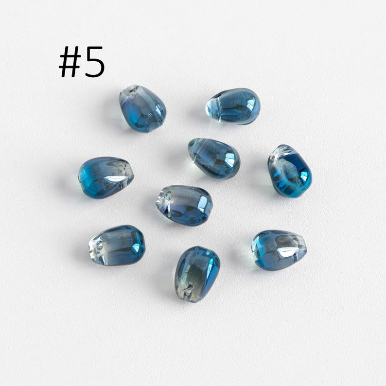 Glasdroppspärlor 9 x 6 mm, Droppformade kristallpärlor, (GM-032) / 50 pärlor #5