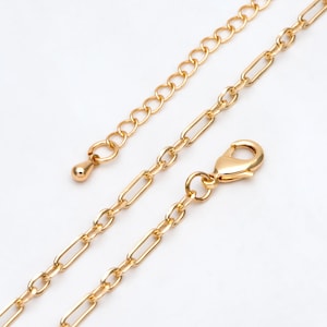 Dainty Gold Oval Chains 3.2mm, Finished Bracelet/ Anklet/ Necklace with Extender Chain, Ready to Wear (#LK-275-3.2)